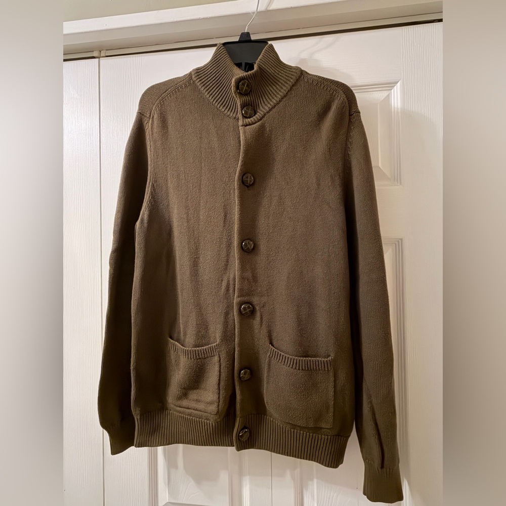 Banana Republic Men's Olive Cardigan Sweater Size M